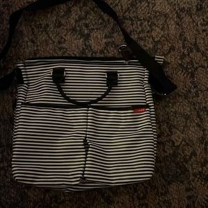 New Skip Hop striped diaper bag tote